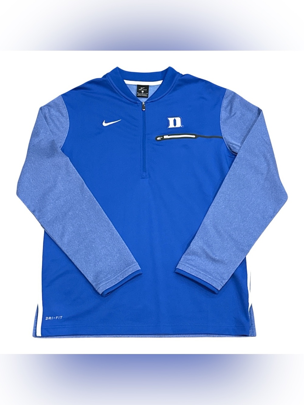 Nike Duke Blue Devils NCAA Quarter Zip Dri Fit Pullover Sweatshirt Mens Medium